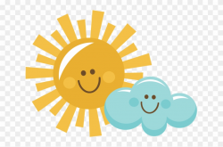 Sun And Clouds Clipart - Happy Sun With Clouds - Png Download ...