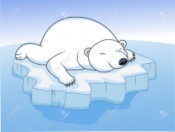 Polar Bear On Ice Clipart