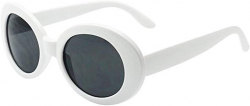 MOD Style Oval Sunglasses (White)