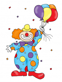 Clown With Balloons Color And B W | Cute clown, Digi stamps ...
