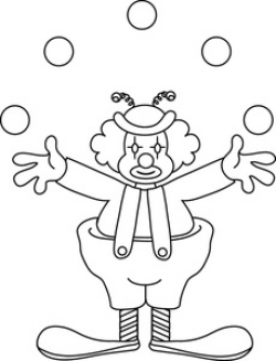 Clown clipart image clown juggling coloring page - Clip Art ...