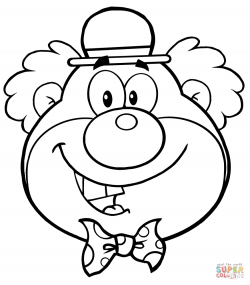 Funny Clown Head coloring page | Free Printable Coloring Pages