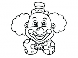 Clown clipart colouring page, Clown colouring page ...