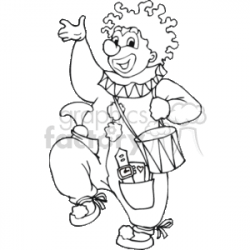 black outline of a clown clipart. Royalty-free clipart # 161011