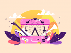 Coachella suitcase by Julia Hanke on Dribbble
