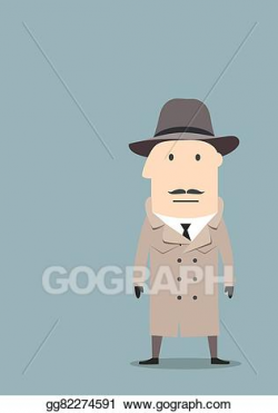 EPS Illustration - Spy or detective agent in coat. Vector ...