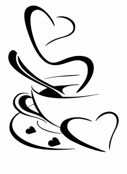 Coffee Clipart Heart - Coffee Png Black And White Free PNG Images ...