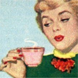 Free Retro Clip Art of Happy People Drinking Coffee & Smiling ...