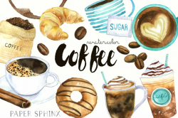 Watercolor Coffee Clipart ~ Illustrations ~ Creative Market