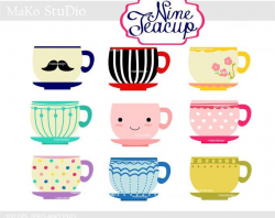 Cup Clipart Tea cups Clipart Digital beverages elements Cute cup ...