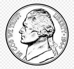 Coin Drawing Nickel - Nickel Coin Clip Art Black And White ...