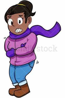 Black Woman Feeling Cold | Cartoon, Clip art, Illustration