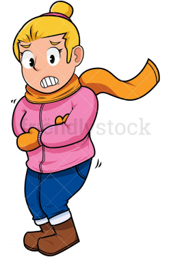 Woman Shivering From The Cold | Cold, Clip art, Illustration