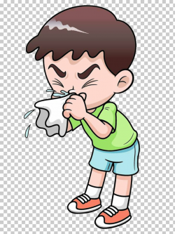 Common cold , Cartoon illustration baby fever, runny nose ...
