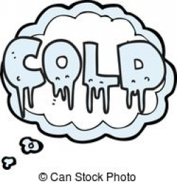 Freehand drawn thought bubble cartoon word cold.