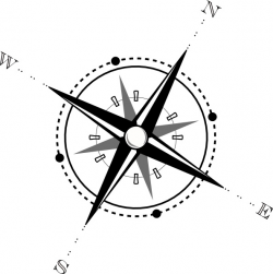 Black And White Compass clip art Free vector in Open office ...