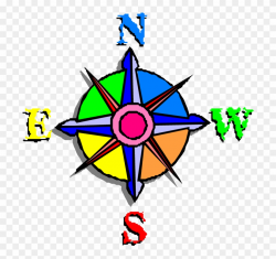Which Way Do I Go - Colorful Compass Rose Clipart (#1659774 ...