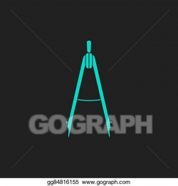 EPS Vector - Compass engineering flat icon. Stock Clipart ...
