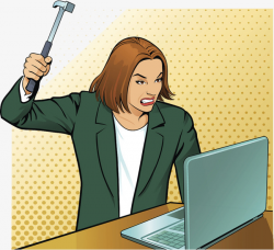 Crazy Angry Smashing The Computer Girl Computer Clipart Crazy Mad ...