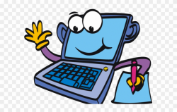 Cartoon Computer Clipart - Food Ordering System Drawing Online - Png ...
