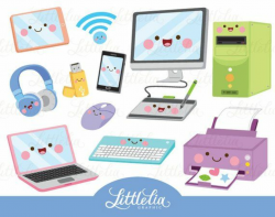 Technology kawaii clipart - computer clipart - 17047 | Products ...