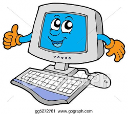 Stock Illustrations - Happy computer. Stock Clipart gg5272761 - GoGraph