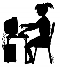 silhouette of girl at computer - Clip Art Gallery - Clip Art Library