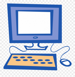 Monitor Clipart Simple Computer - Computer Clipart Blue - Png ...