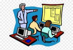 Technology Teacher Cliparts - Teacher Using Computer Clipart - Png ...