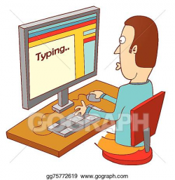 Vector Stock - Typing on computer. Clipart Illustration gg75772619 ...