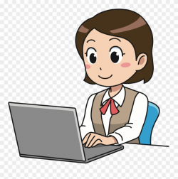 Business Woman Working - Girl With Laptop Clipart - Png Download ...