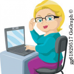 Woman Computer Clip Art - Royalty Free - GoGraph
