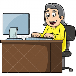 Old Woman Working On Computer | ❤️Computers❤️ | Clip art ...