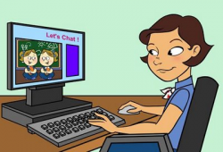Woman at computer clipart free - Clip Art Library