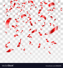 Red confetti on transparent background