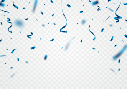 The blue ribbon and confetti can be separated from a ...