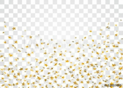 Gold stars falling confetti isolated on white transparent ...