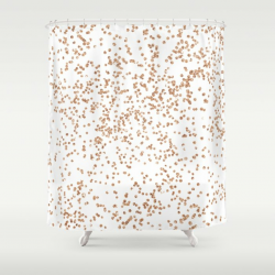 Rose gold glitter confetti on transparent background Shower Curtain by  peggieprints