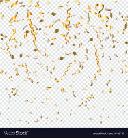 Gold confetti on a transparent background