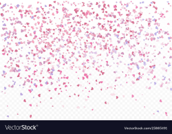 Heart confetti falling on transparent background
