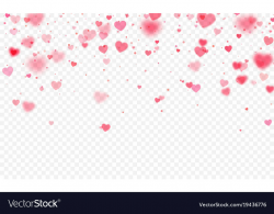 Heart confetti falling on transparent background