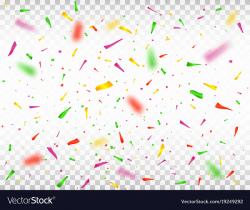 Colorful confetti pieces on transparent background