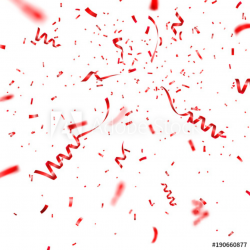Christmas, Valentine\'s day red confetti with ribbon on ...