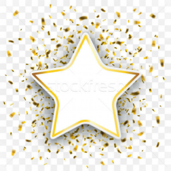 Golden Star Confetti Transparent Background vector ...