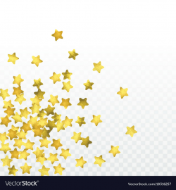 Star confetti isolated on transparent background