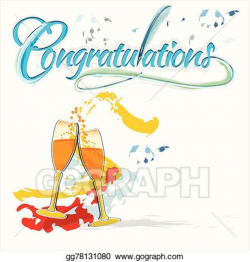 Vector Illustration - Congratulations with champagne glasses. EPS ...