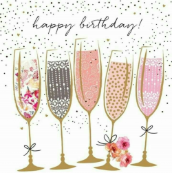 Happy Birthday Champagne Toast | Birthday Graphics | 40th birthday ...