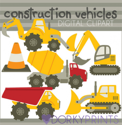 Construction Vehicles Clipart Set -Personal and Limited Commercial ...