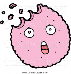 Cuisine Clipart of a Screaming Pink Cookie Mascot by ...