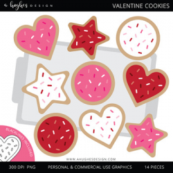 Valentine Cookies Clipart {A Hughes Design}